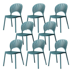 Scandinavian Style Plastic & Acrylic Side Chair with Low Back for Kitchen & Dining Dining Chairs