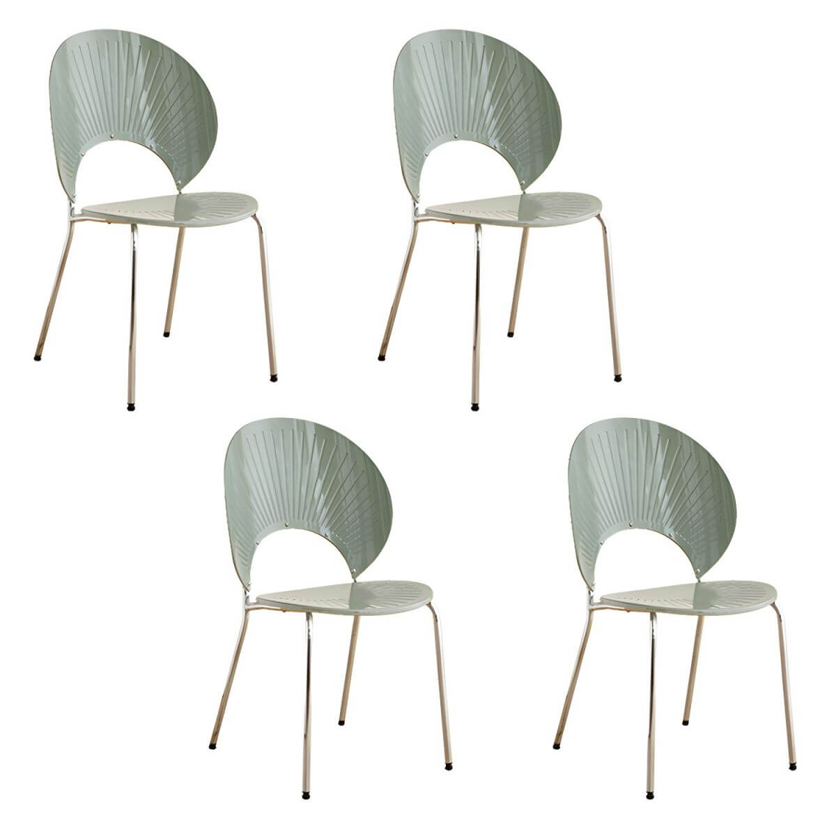 Scandinavian style stackable armless side chair made of plastic and acrylic for dining
