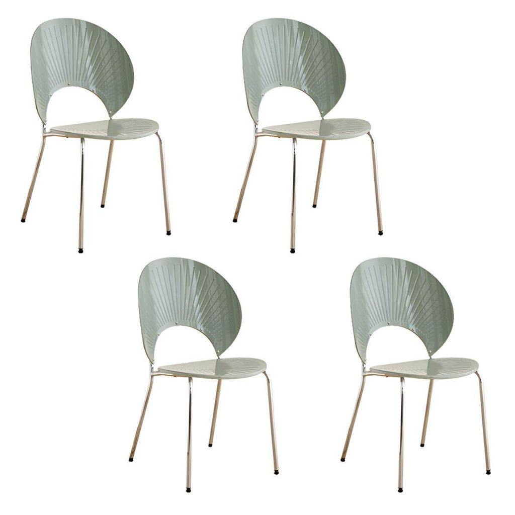 Scandinavian style stackable armless side chair made of plastic and acrylic for dining