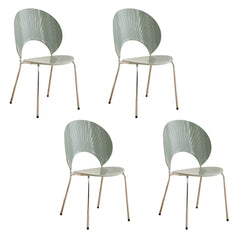 Scandinavian Style Stackable Armless Side Chair in Plastic & Acrylic Dining Chairs