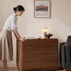 Folding dining table with storage, space-saving and multi-purpose design for small spaces