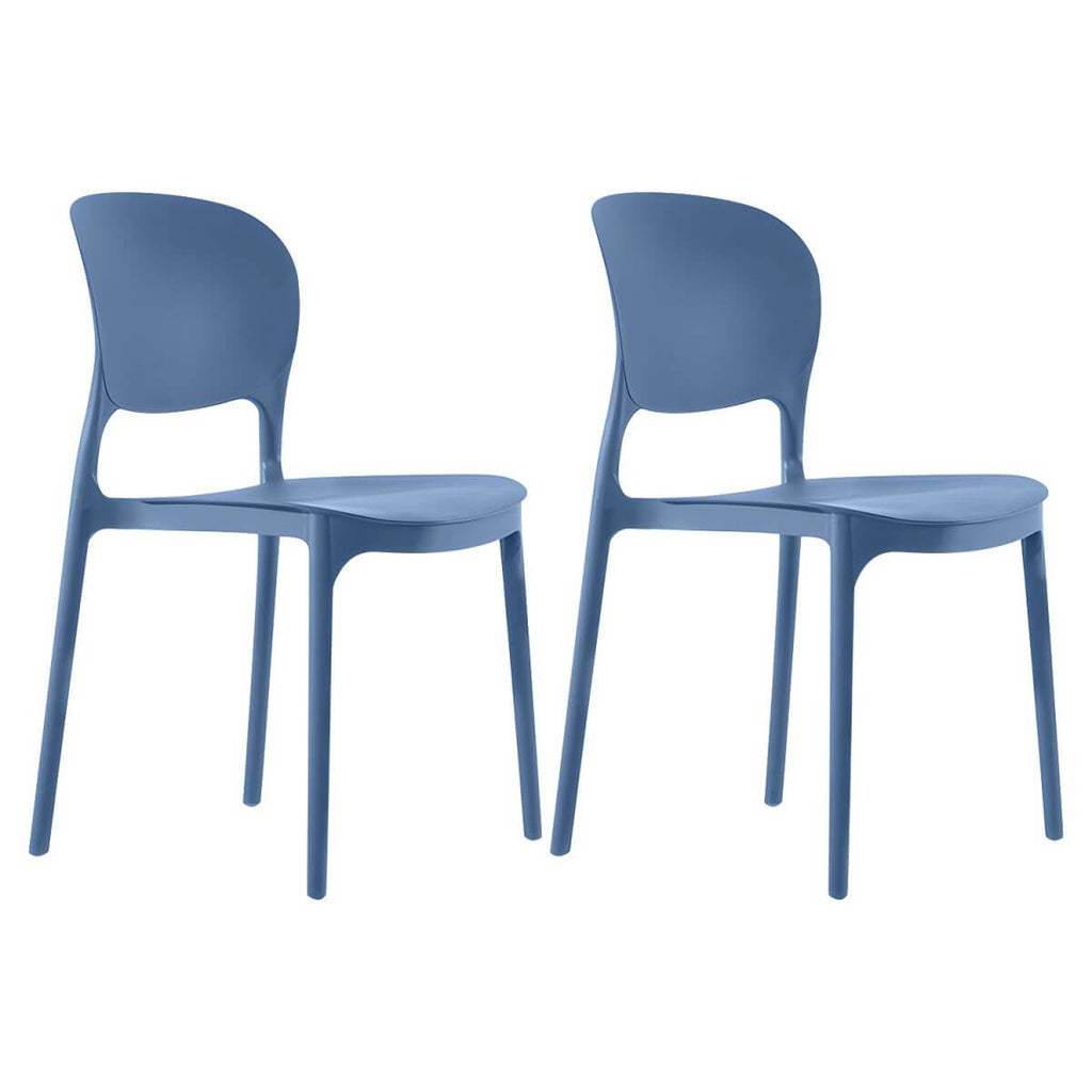 Stackable modern side chair with low back made of plastic and acrylic, perfect for contemporary dining