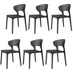 Scandinavian Stackable Side Chair with Open Back and Plastic & Acrylic Material Dining Chairs