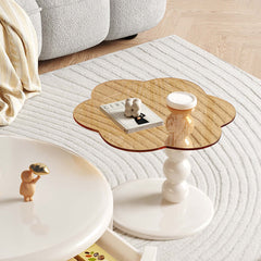 Round Rotating Nesting Coffee Table Set of 2 Tea Glass Side Table with 2 Drawers