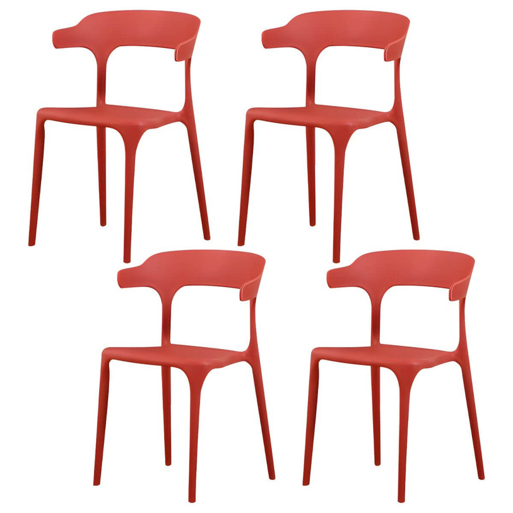 Stackable Nordic acrylic dining chair with armrest and clear acrylic legs