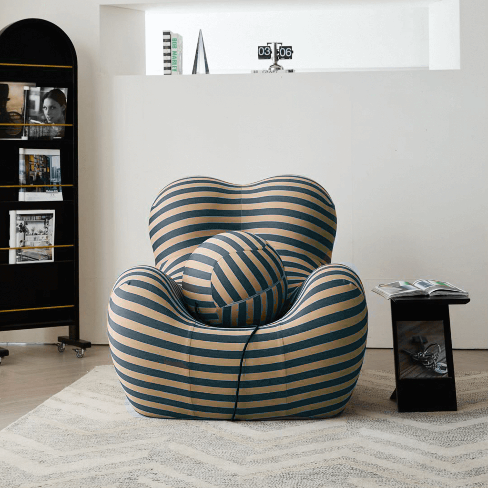 Single lounge sofa chair with ottoman, stylish and comfortable seating for living room