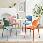 Scandinavian style stackable plastic and acrylic dining side chair for kitchen and dining