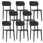 Stackable Nordic acrylic dining chair with backrest and acrylic legs