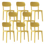 Stackable Nordic acrylic dining chair with backrest and acrylic legs