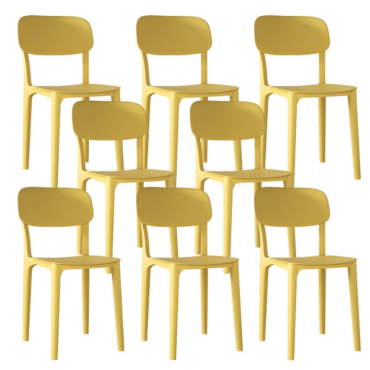 Stackable Nordic acrylic dining chair with backrest and acrylic legs