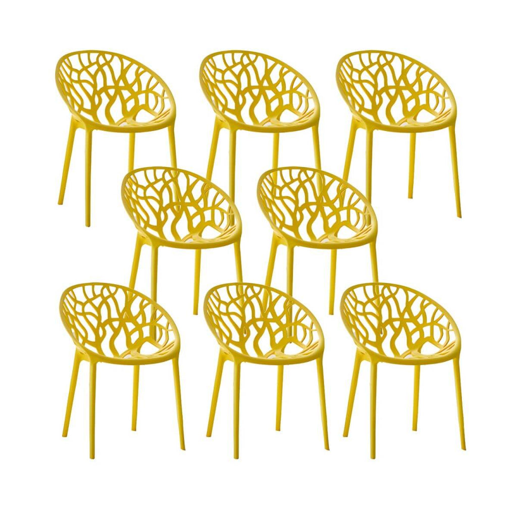 Scandinavian style sloped arm chair made of plastic and acrylic, ideal for kitchen and dining areas