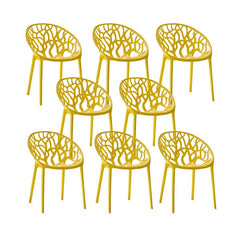 Scandinavian Style Plastic & Acrylic Sloped Arm Chair for Kitchen & Dining Dining Chairs