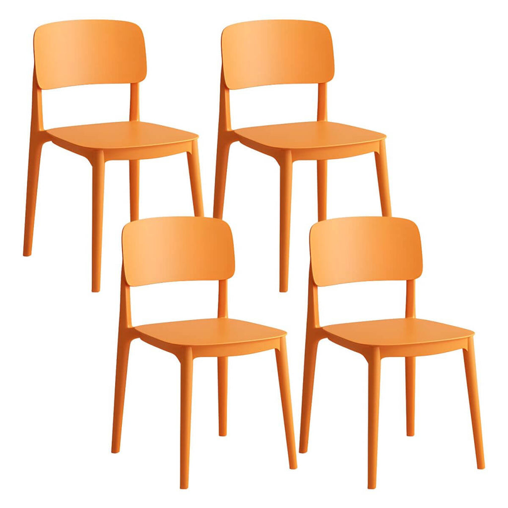 Scandinavian style stackable plastic and acrylic side chair for kitchen and dining