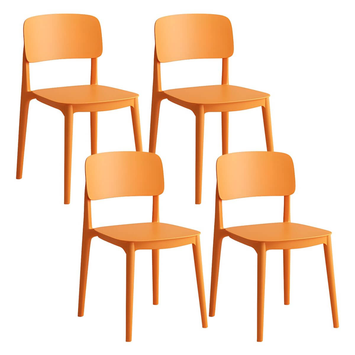 Scandinavian style stackable plastic and acrylic side chair for kitchen and dining