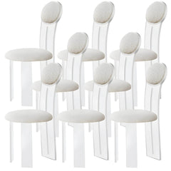 Contemporary Upholstered Dining Chair with Acrylic Frame for Kitchen Dining Chairs