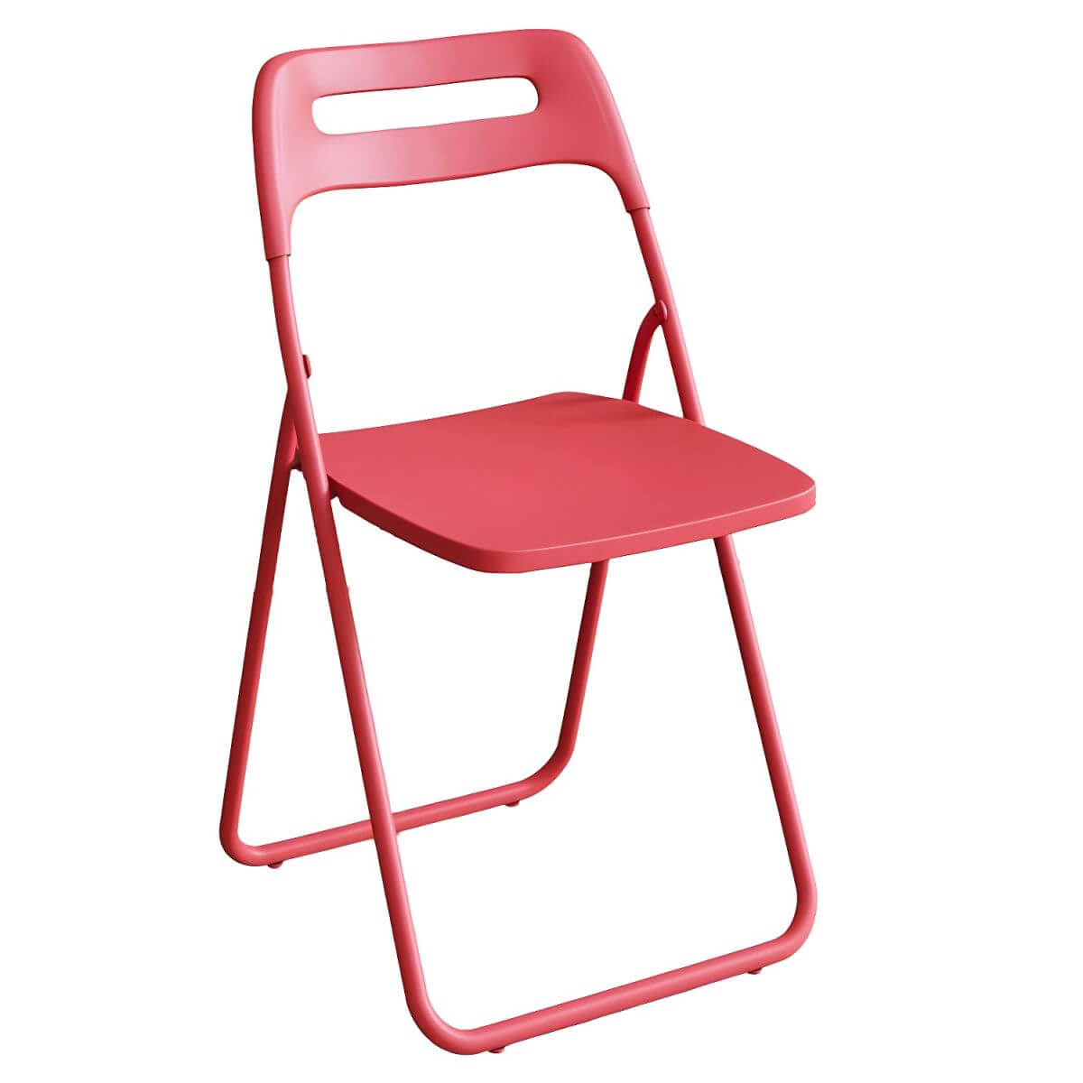 Modern collapsible open back side chair made of plastic and acrylic, ideal for kitchen and dining areas