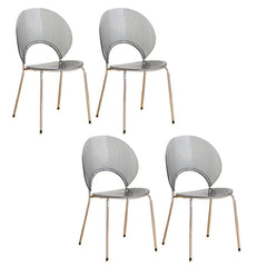 Acrylic Open Back Armless Stackable Dining Chair with Metal Legs Dining Chairs