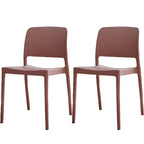 Scandinavian plastic and acrylic dining chair with low backrest and armless design