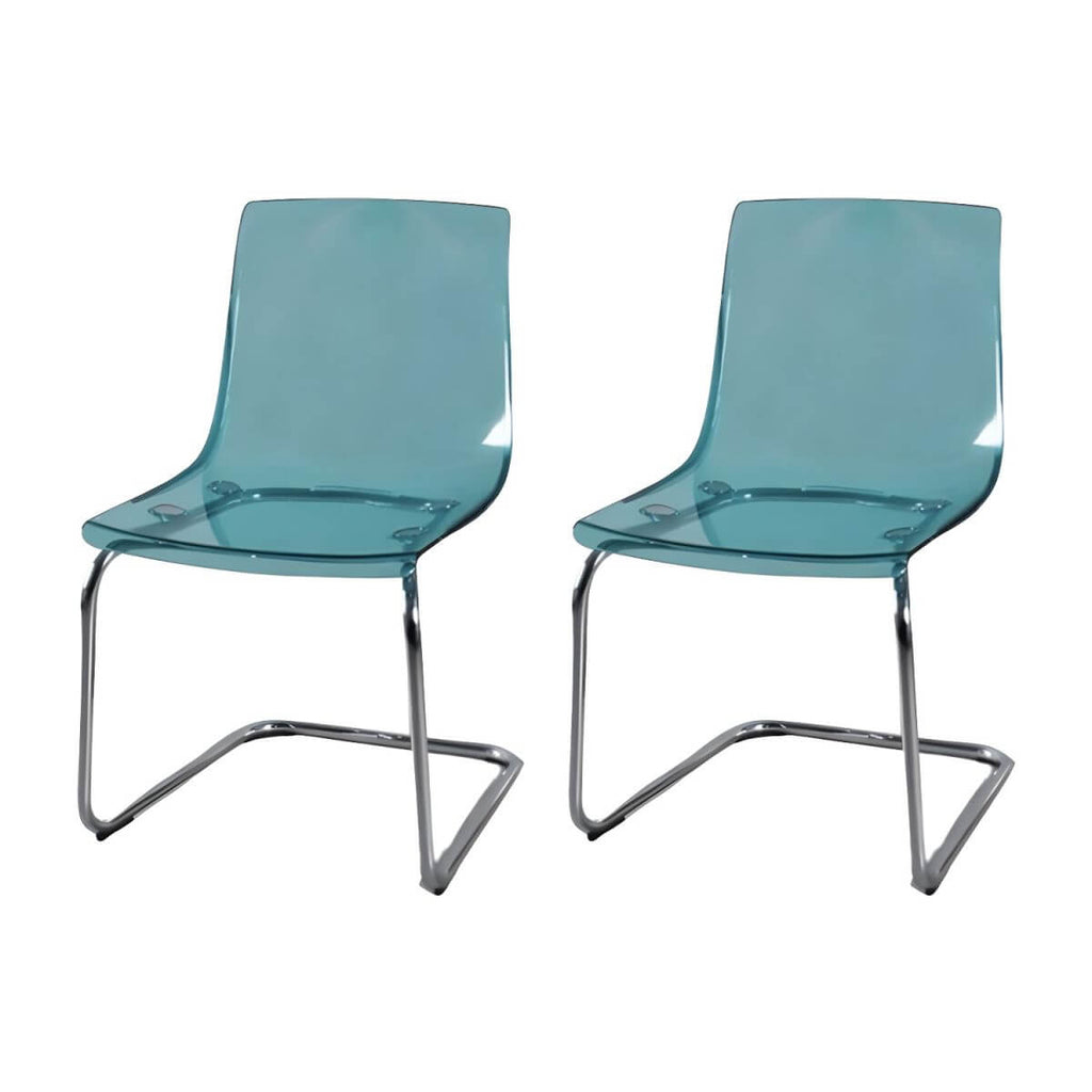 Scandinavian style low back side chair made of plastic and acrylic, ideal for kitchen and dining areas