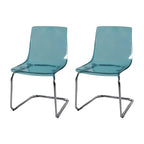 Scandinavian style low back side chair made of plastic and acrylic, ideal for kitchen and dining areas