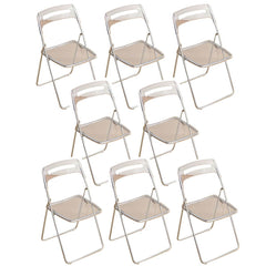 Collapsible Open Back Side Chair with Plastic & Acrylic Material - Modern Kitchen & Dining Dining Chairs