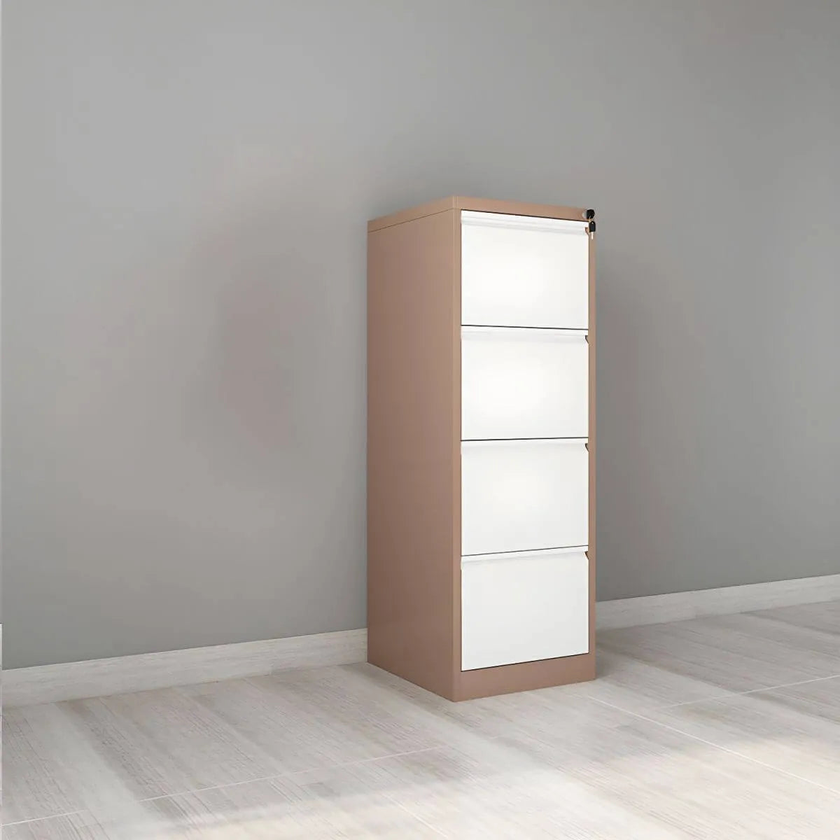 Fire-Resistant Metal File Cabinet With Lockable Vertical Storage