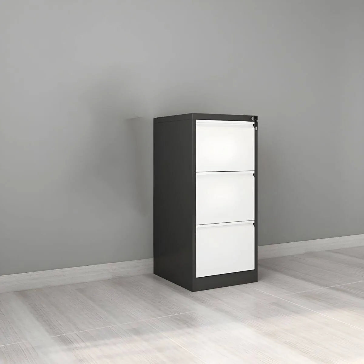 Fire-Resistant Metal File Cabinet With Lockable Vertical Storage
