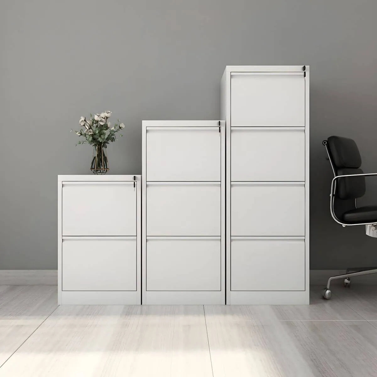 Fire-Resistant Metal File Cabinet With Lockable Vertical Storage Secondary image