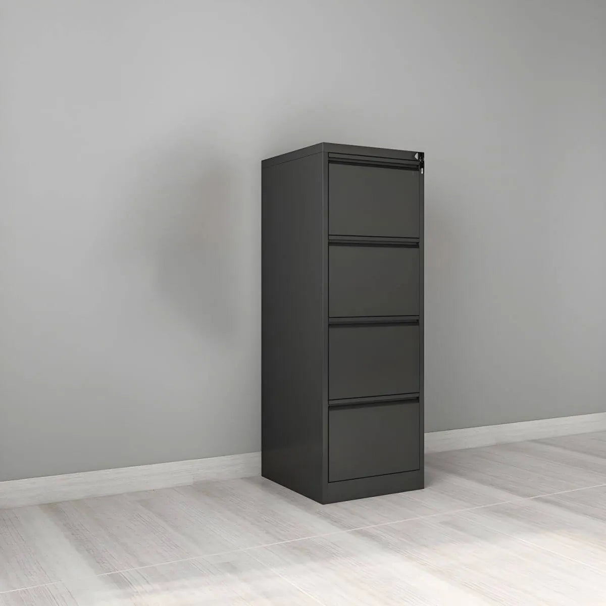 Fire-Resistant Metal File Cabinet With Lockable Vertical Storage