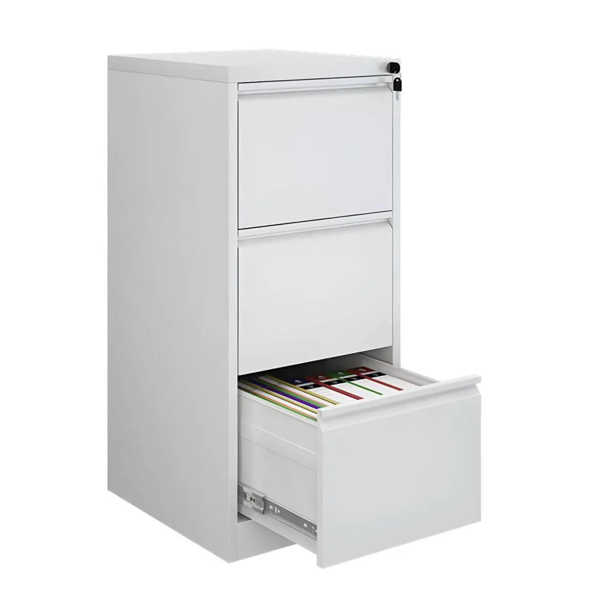 Fire-Resistant Metal File Cabinet With Lockable Vertical Storage