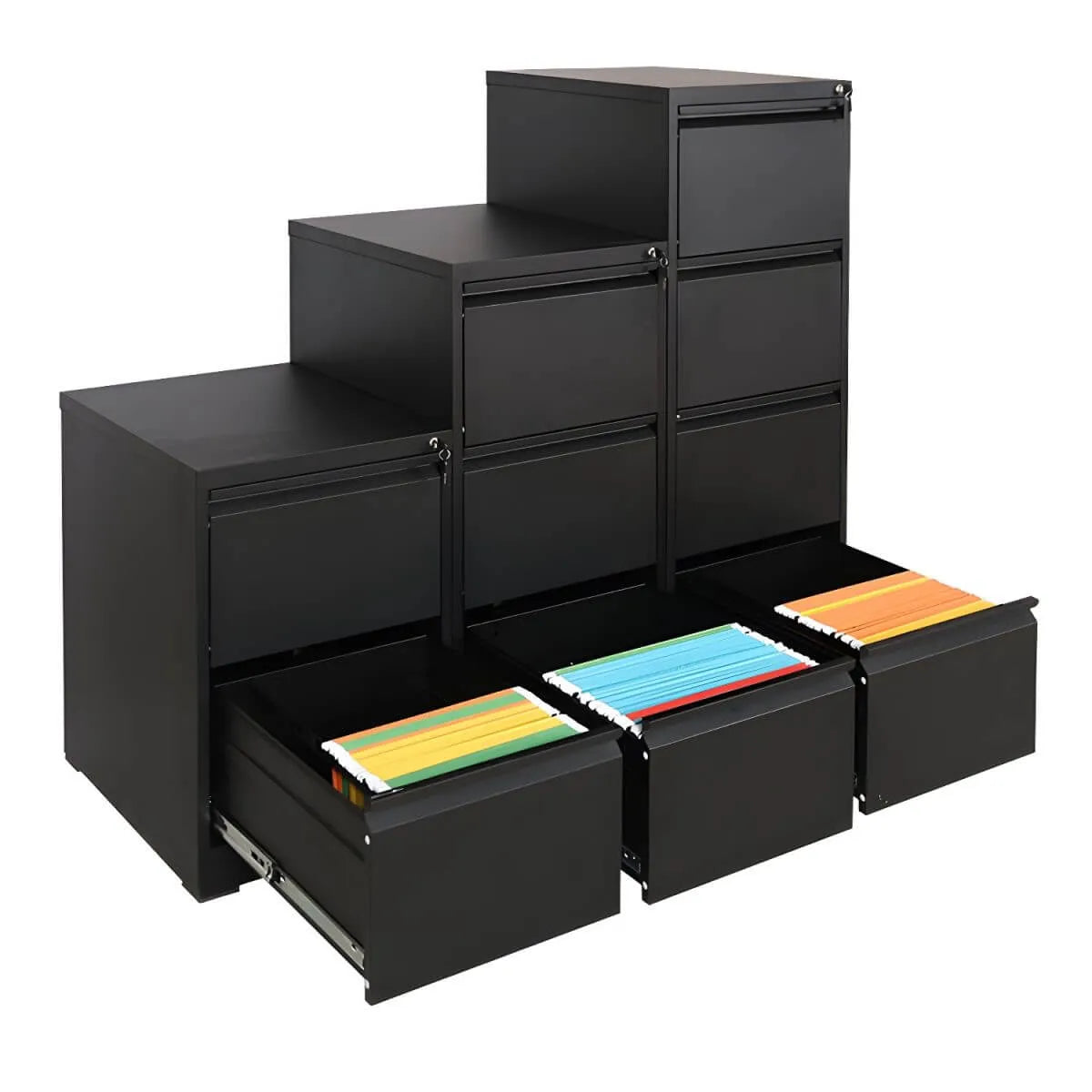 Fire-Resistant Metal File Cabinet With Lockable Vertical Storage