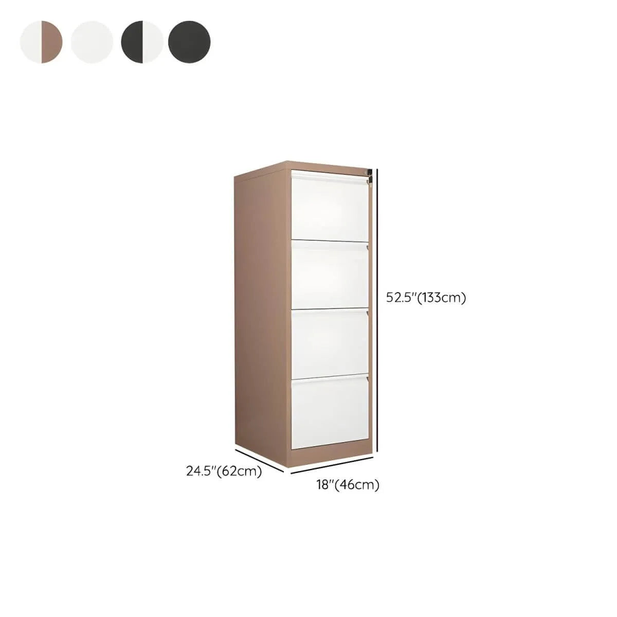 Fire-Resistant Metal File Cabinet With Lockable Vertical Storage Dimensions