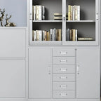 Fireproof Steel Storage Cabinet Series With Glass Doors and Lock