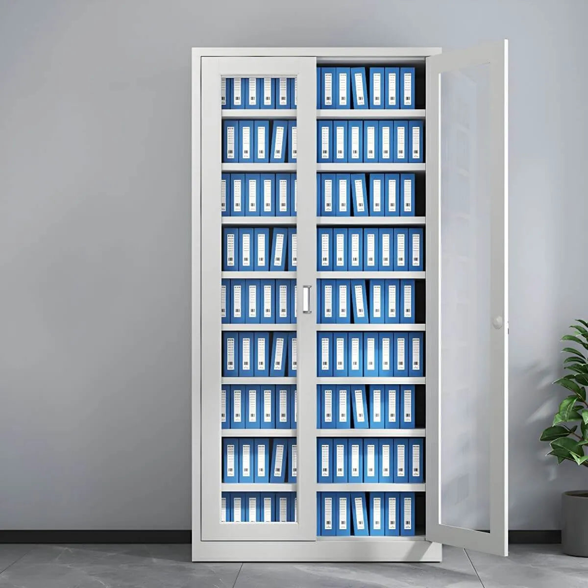 Fireproof Steel Storage Cabinet Series With Glass Doors and Lock