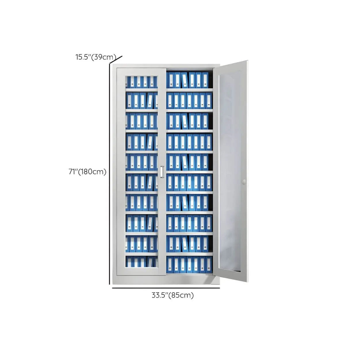 Fireproof Steel Storage Cabinet Series With Glass Doors and Lock Dimensions