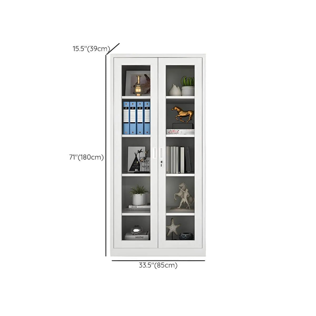 Fireproof Steel Storage Cabinet Series With Glass Doors and Lock Dimensions