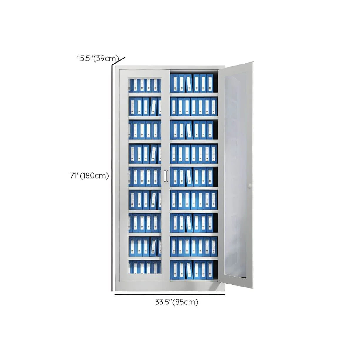 Fireproof Steel Storage Cabinet Series With Glass Doors and Lock Dimensions