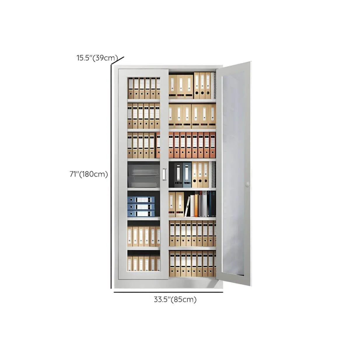 Fireproof Steel Storage Cabinet Series With Glass Doors and Lock Dimensions