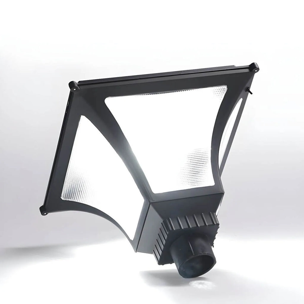 Flared Solar Post Lantern – Minimalist Metal Outdoor Table Lamp with Remote-Controlled Dual Light