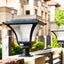 Flared Solar Post Lantern – Minimalist Metal Outdoor Table Lamp with Remote-Controlled Dual Light