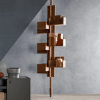 Floor-to-Ceiling Albero Wood Rotating Bookshelf, Sculptural Open Display
