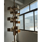 Floor-to-Ceiling Albero Wood Rotating Bookshelf, Sculptural Open Display