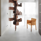 Floor-to-Ceiling Albero Wood Rotating Bookshelf, Sculptural Open Display