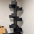 Floor-to-Ceiling Albero Wood Rotating Bookshelf, Sculptural Open Display