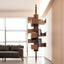 Floor-to-Ceiling Albero Wood Rotating Bookshelf, Sculptural Open Display Main Product Image