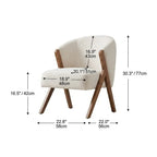 Floral Accent Chair With Curved Back and Dark Wood Frame Series Dimensions