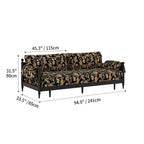 Floral Sofa Bed in Dark Walnut Ash Wood, Vintage Slim Frame Series