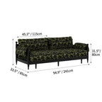 Floral Sofa Bed in Dark Walnut Ash Wood, Vintage Slim Frame Series