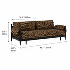 Floral Sofa Bed in Dark Walnut Ash Wood, Vintage Slim Frame Series
