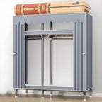 Floral Steel Sliding Door Wardrobe Armoire With Shelves And Rod